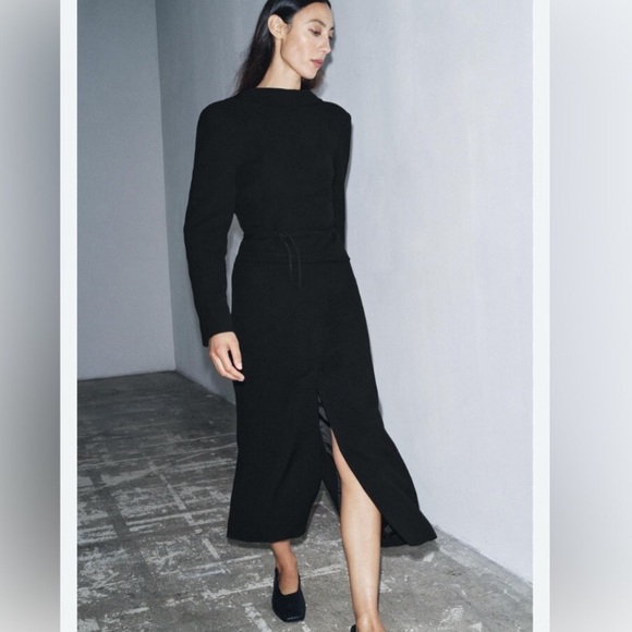 Zara Dresses & Skirts - ZARA COAT DRESS WITH SASH ZW COLLECTION NWT SIZE SMALL